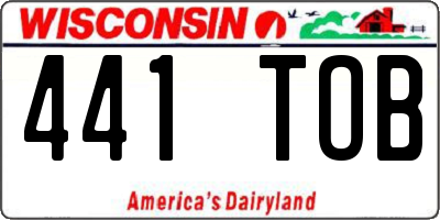 WI license plate 441TOB