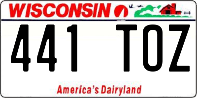 WI license plate 441TOZ
