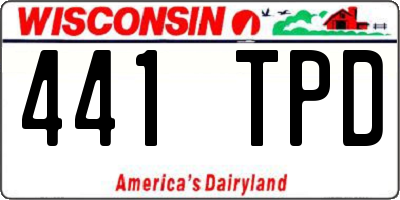 WI license plate 441TPD