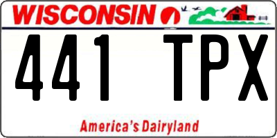 WI license plate 441TPX