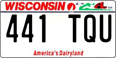 WI license plate 441TQU