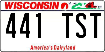 WI license plate 441TST
