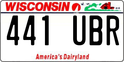 WI license plate 441UBR