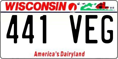 WI license plate 441VEG