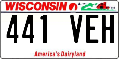 WI license plate 441VEH