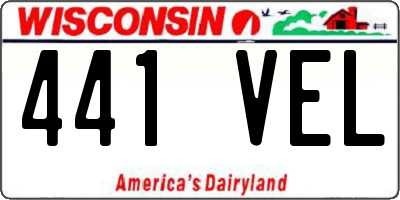 WI license plate 441VEL