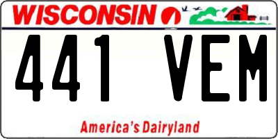 WI license plate 441VEM