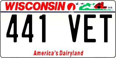 WI license plate 441VET