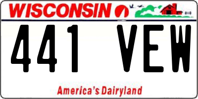 WI license plate 441VEW