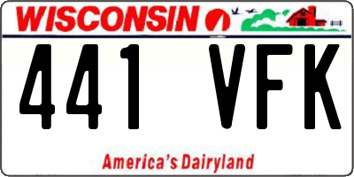 WI license plate 441VFK