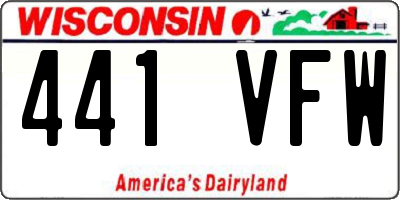 WI license plate 441VFW