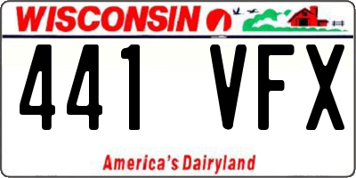 WI license plate 441VFX