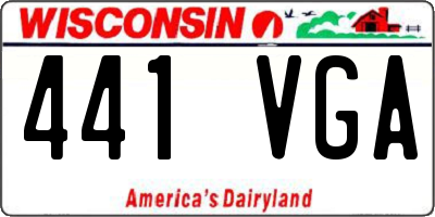 WI license plate 441VGA