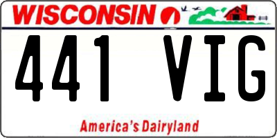 WI license plate 441VIG