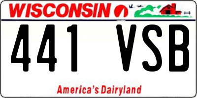 WI license plate 441VSB