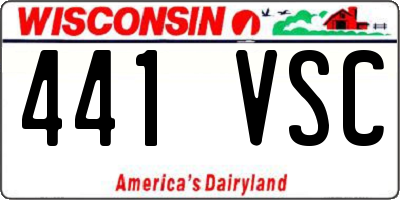 WI license plate 441VSC