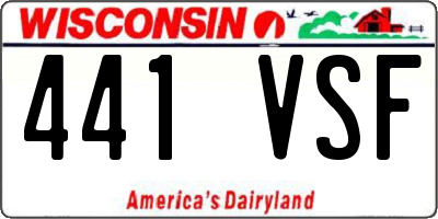 WI license plate 441VSF