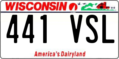 WI license plate 441VSL