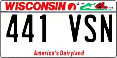 WI license plate 441VSN