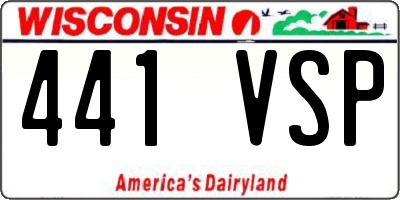 WI license plate 441VSP