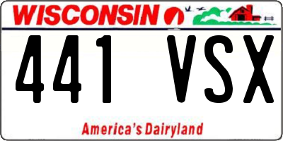 WI license plate 441VSX