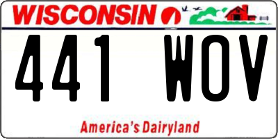 WI license plate 441WOV