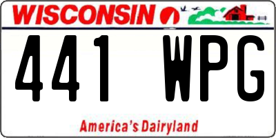 WI license plate 441WPG