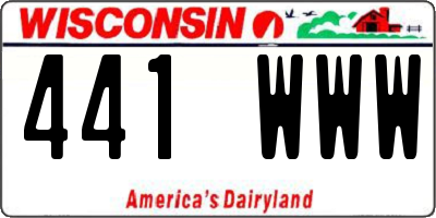 WI license plate 441WWW
