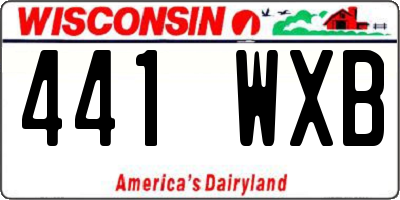 WI license plate 441WXB
