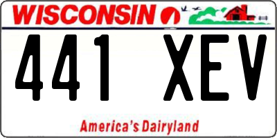 WI license plate 441XEV