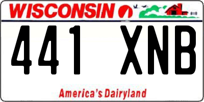 WI license plate 441XNB