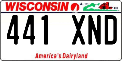 WI license plate 441XND