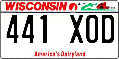 WI license plate 441XOD