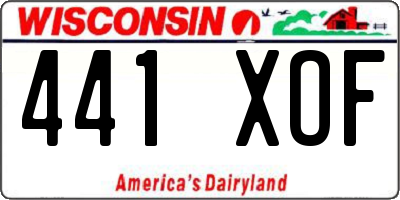 WI license plate 441XOF