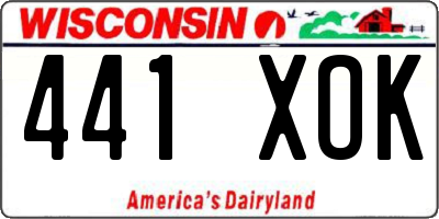 WI license plate 441XOK