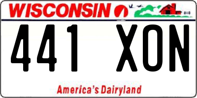 WI license plate 441XON