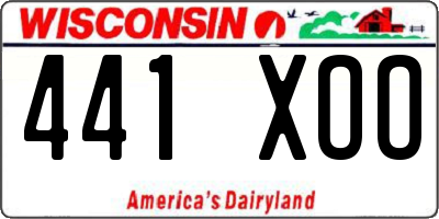 WI license plate 441XOO