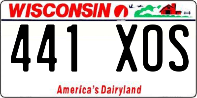 WI license plate 441XOS
