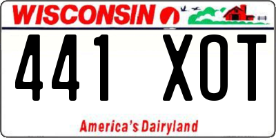 WI license plate 441XOT