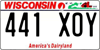 WI license plate 441XOY