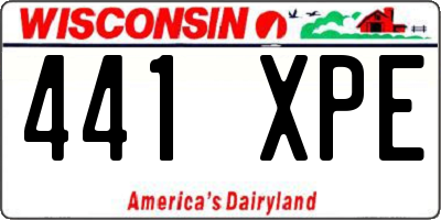 WI license plate 441XPE