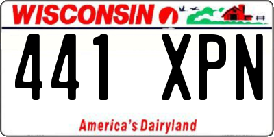WI license plate 441XPN