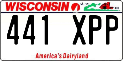 WI license plate 441XPP