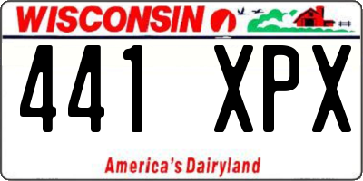 WI license plate 441XPX