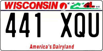 WI license plate 441XQU