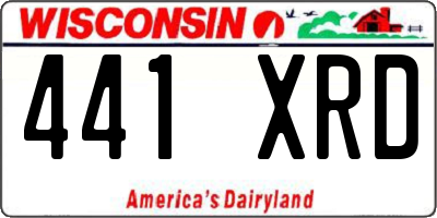 WI license plate 441XRD