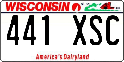 WI license plate 441XSC