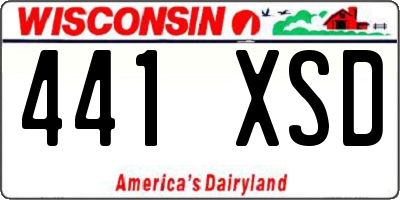 WI license plate 441XSD