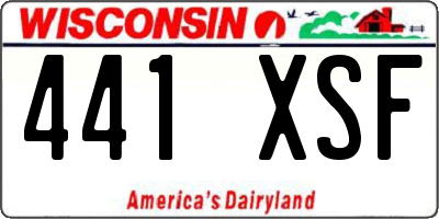 WI license plate 441XSF