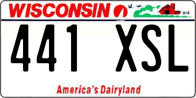 WI license plate 441XSL